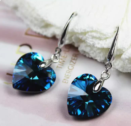Heart shape Pure Silver Earrings - Kaldas Online Shopping
