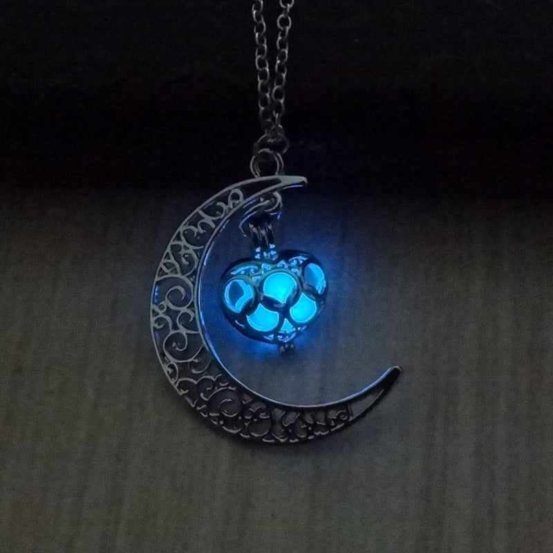 Glowing Pendant Necklaces Silver Plated Chain Necklace - Kaldas Online Shopping
