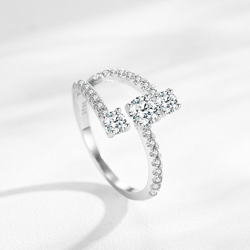 Silver Geometric Ring For Women