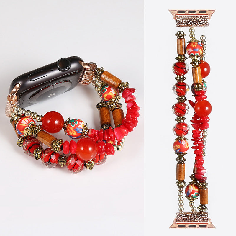 Handmade Beaded Bracelet Watch Band - Kaldas Online Shopping