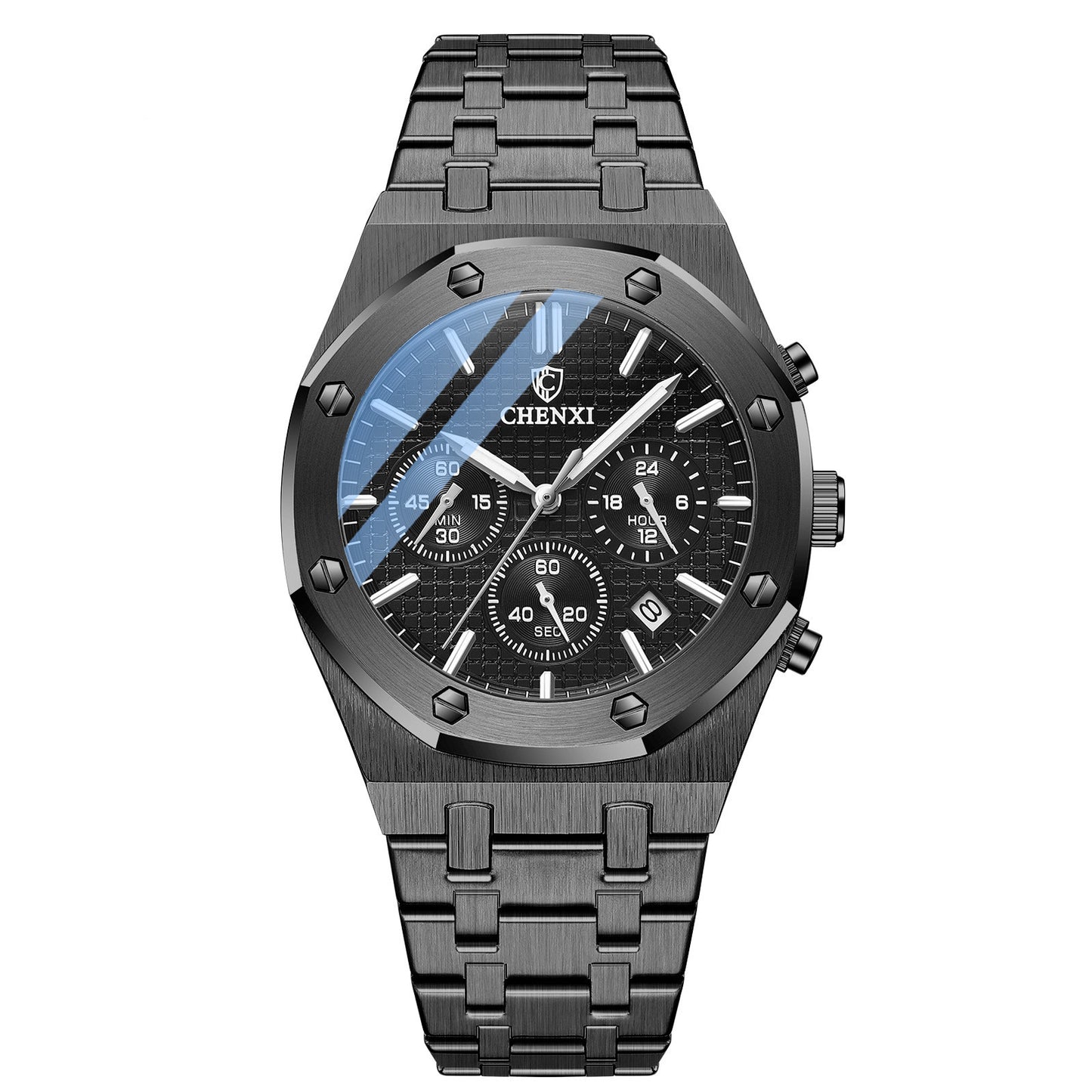 Men's Steel Band Waterproof Quartz Watch