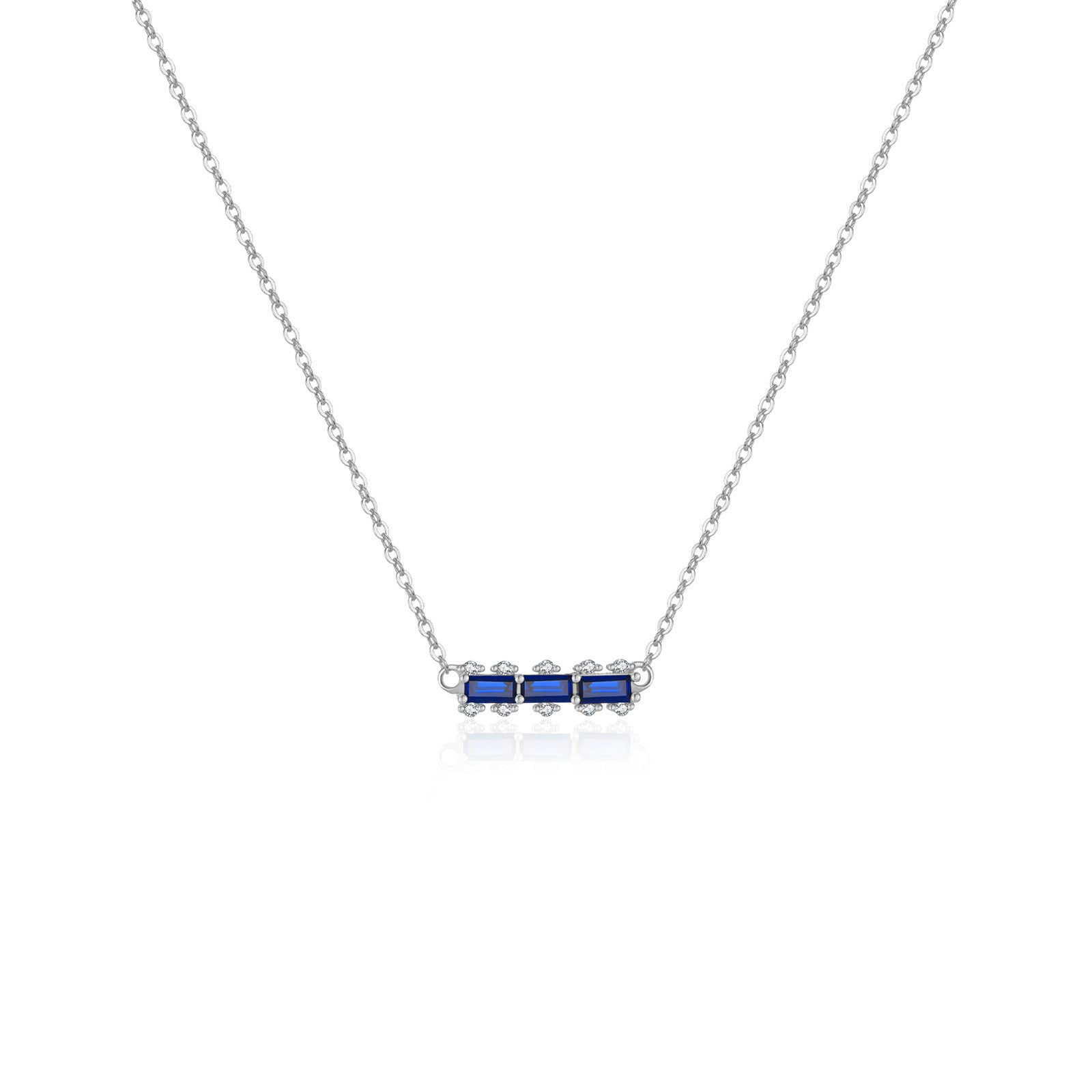 S925 Silver Colored Gem Necklace - Kaldas Online Shopping
