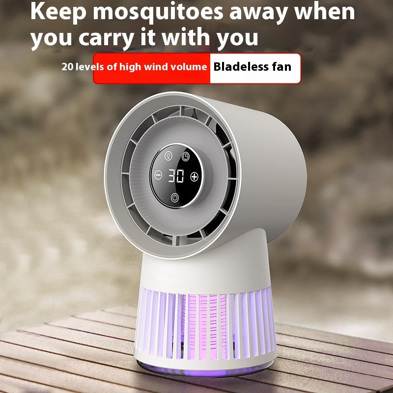 2-in-1 USB Rechargeable Electric Mosquito Killer Desk Fan - Kaldas Online Shopping