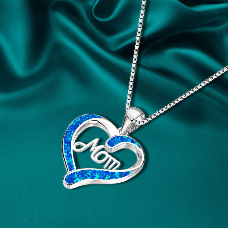 Love-shaped MOM Letter Necklace - Kaldas Online Shopping