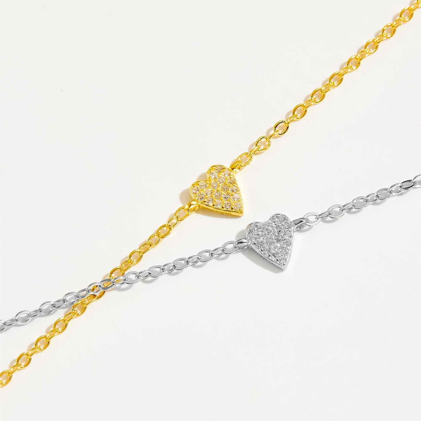 S925 Sterling Silver Heart-shaped Bracelet - Kaldas Online Shopping