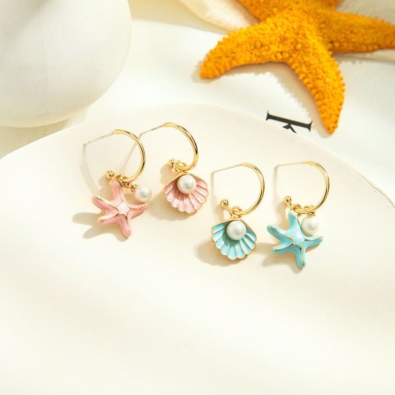 Shell pearl earrings - Kaldas Online Shopping