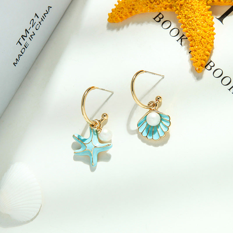 Shell pearl earrings - Kaldas Online Shopping
