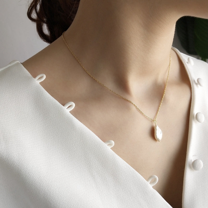 925 Sterling Silver Pearl pendant necklace - Kaldas Online Shopping
