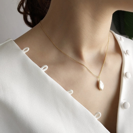 925 Sterling Silver Pearl pendant necklace - Kaldas Online Shopping