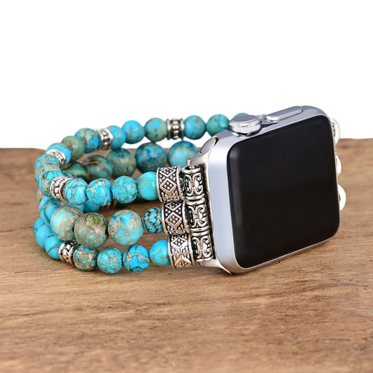 Fashionable All-match Turquoise Beaded Watch Band - Kaldas Online Shopping