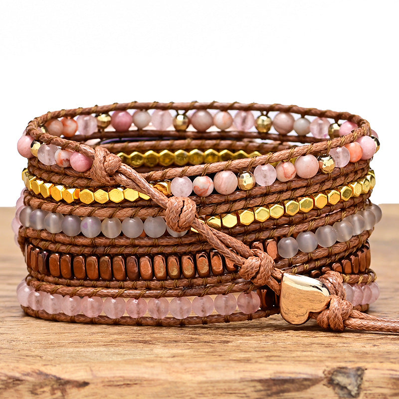 Bohemian Crystal Woven Winding Watch Band - Kaldas Online Shopping