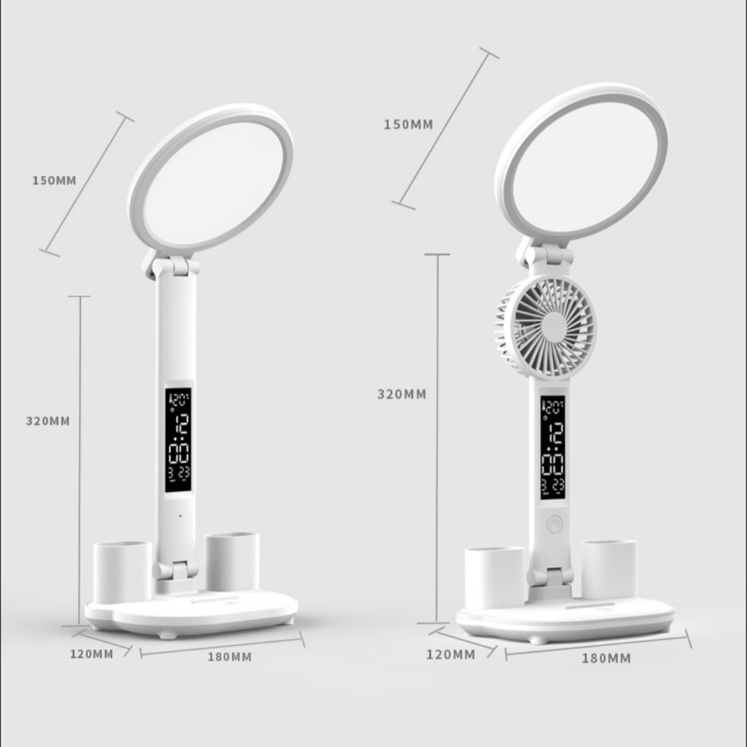 Foldable LED Desk Lamp with Dimmable LED Fan Light - Kaldas Online Shopping