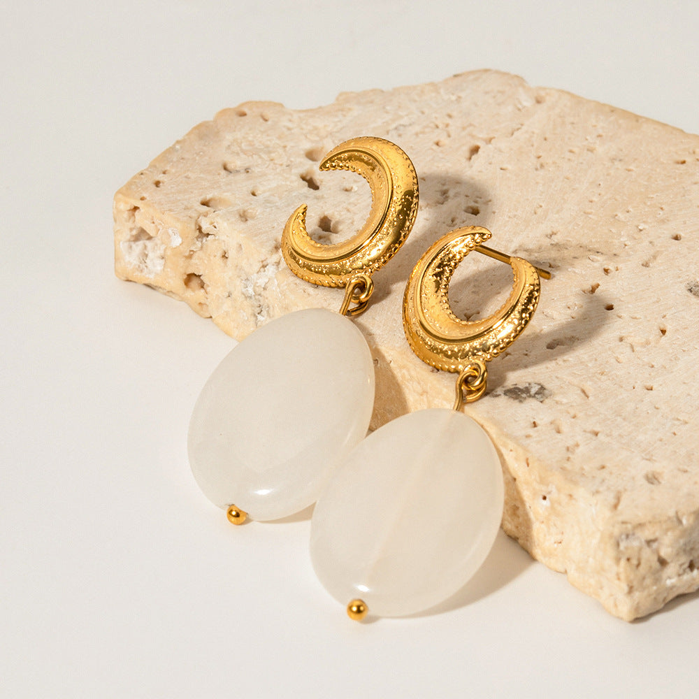 Elegant Oval Crescent Earrings