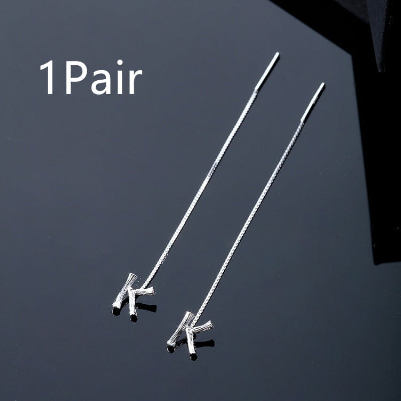925 Sterling Silver Letters Drop Earrings