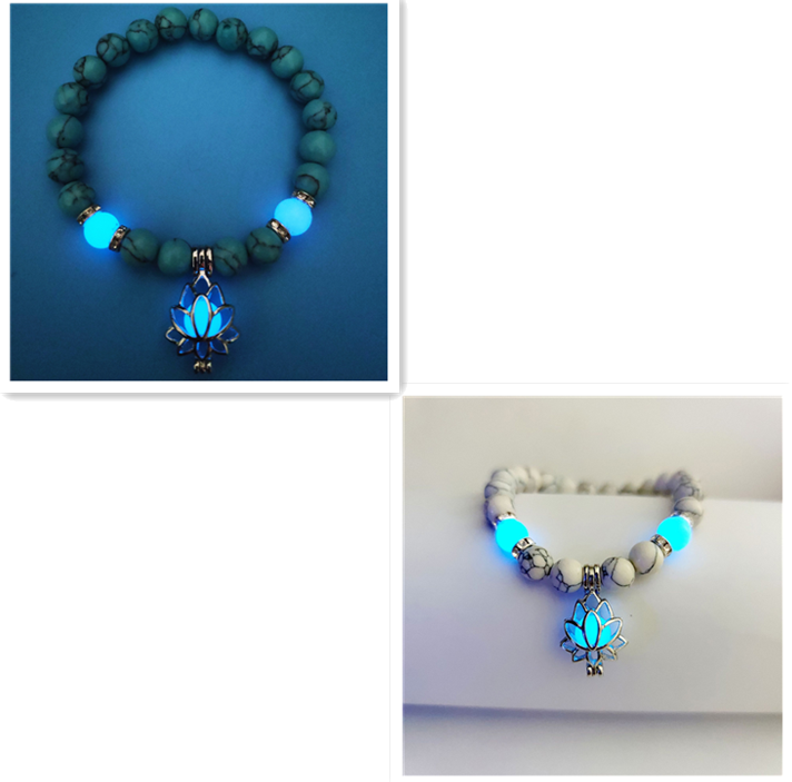 Glow Energy Lotus Natural Stone Bracelet - Kaldas Online Shopping