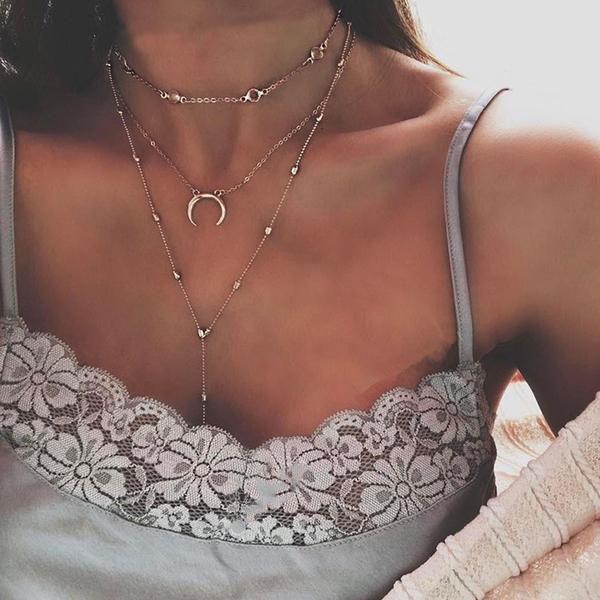 Multilayer Crescent Necklace - Kaldas Online Shopping