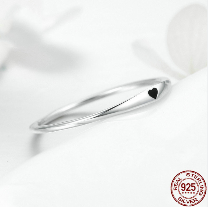 925 Sterling Silver Heart Engrave Rings - Kaldas Online Shopping