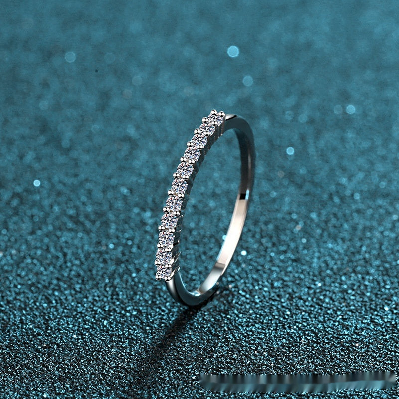 S925 Sterling Silver Ring 16 Points Moissanite Ring - Kaldas Online Shopping