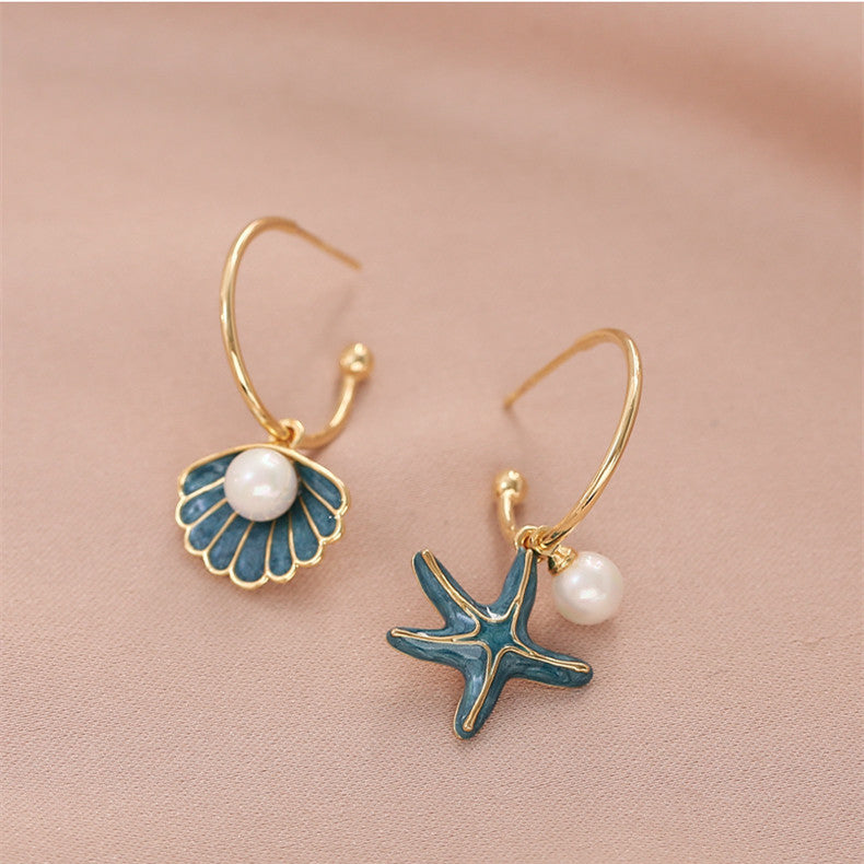 Shell pearl earrings - Kaldas Online Shopping