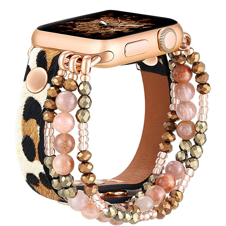 Metal Agate Beaded Watch Band - Kaldas Online Shopping