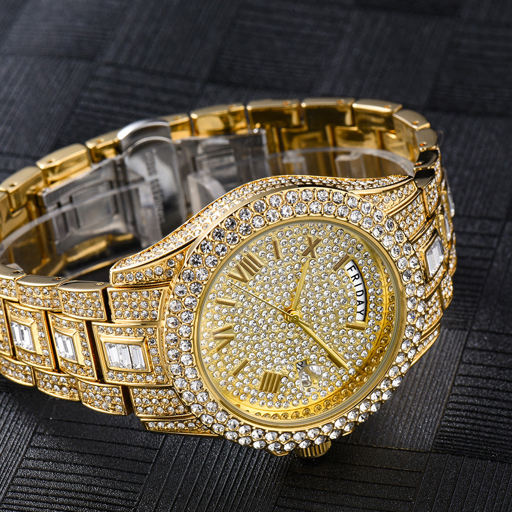 Fashionable High-end Double Calendar Quartz Watch