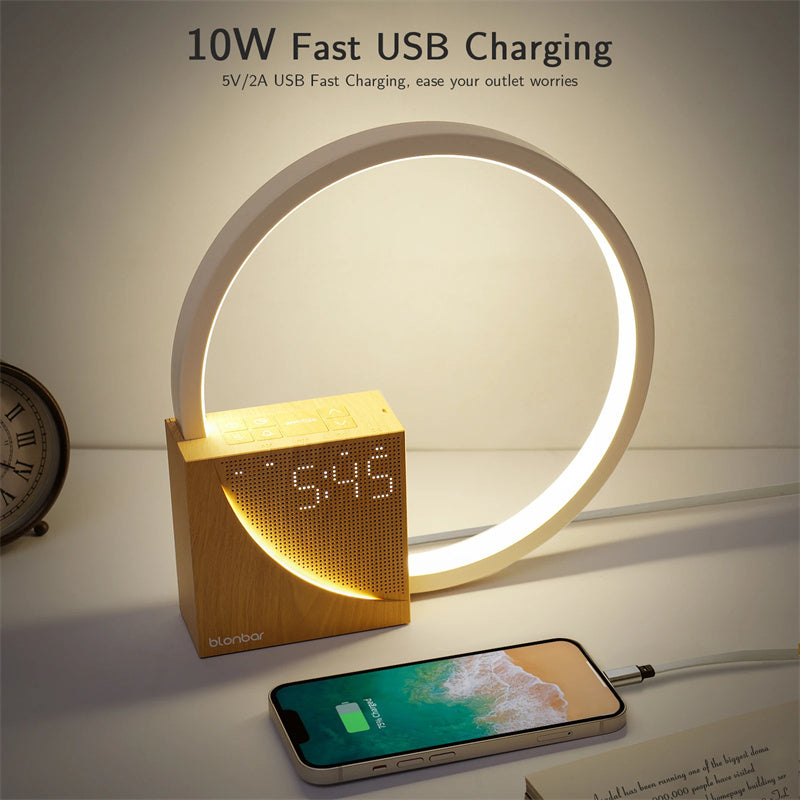 Touch Bedside Lamp with Alarm Clock, Natural Sounds, and Touch Control - Kaldas Online Shopping