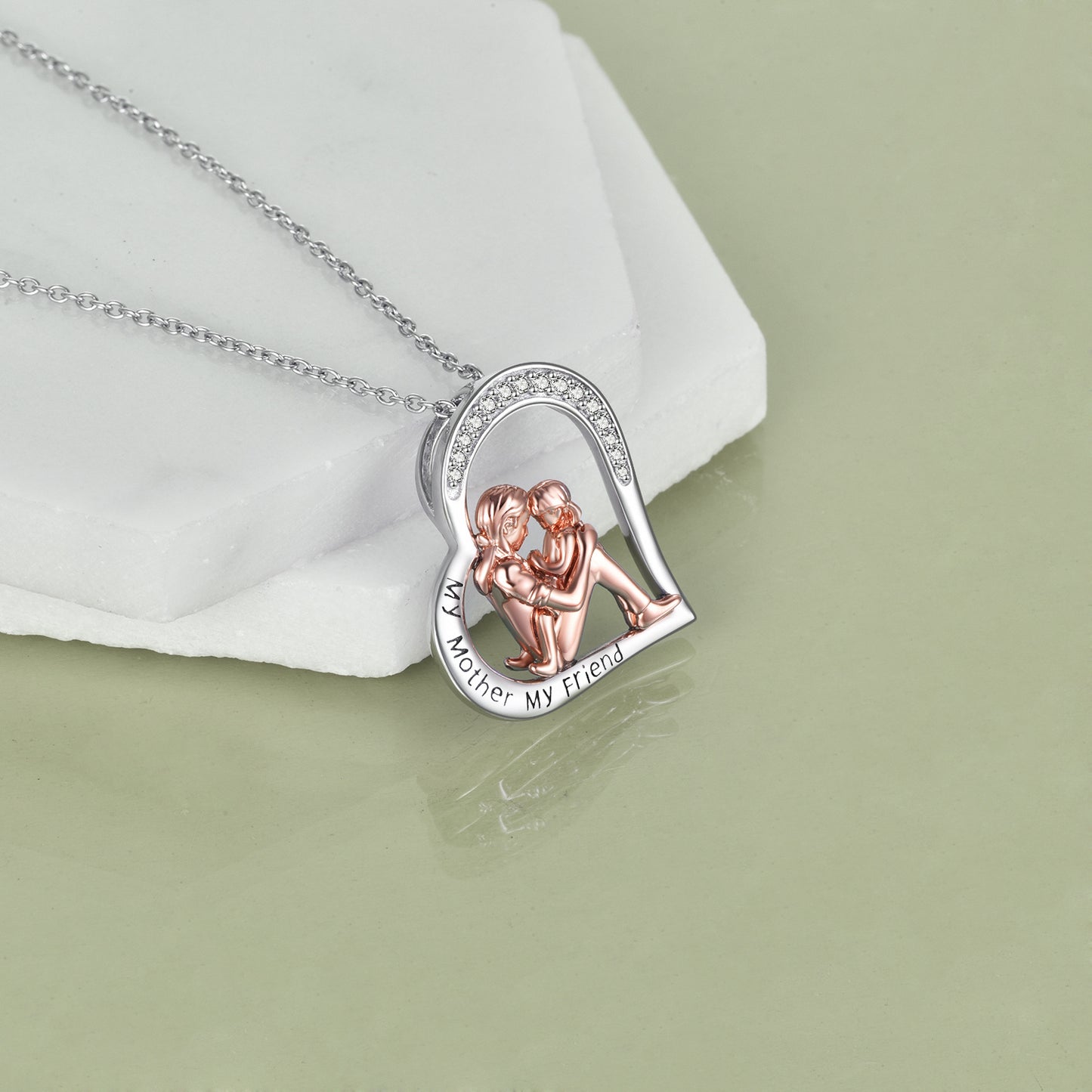 Engraved Mother Daughter Necklace 925 Sterling Silver