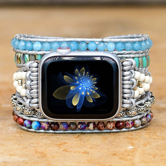 Stone Bead Hand Woven Watch Band - Kaldas Online Shopping