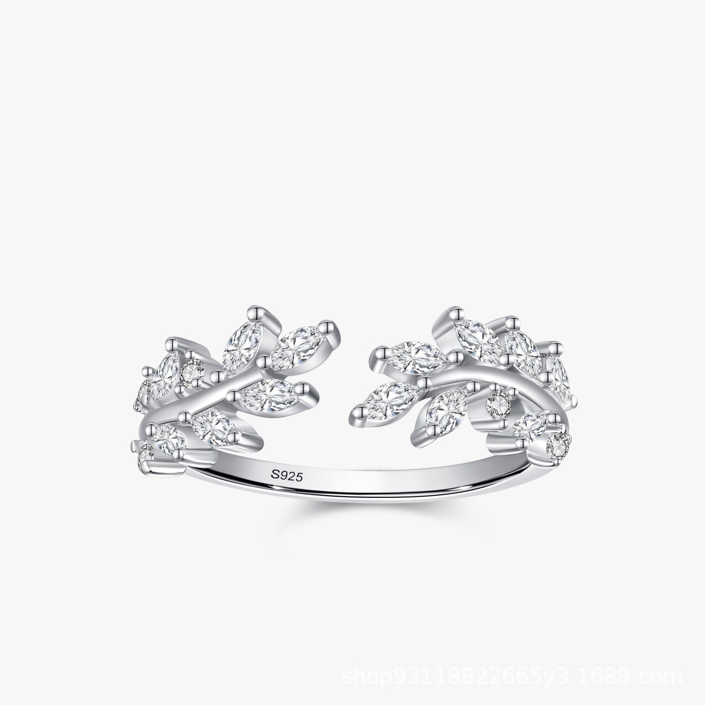 S925 Silver Shiny Leaves Ring - Kaldas Online Shopping