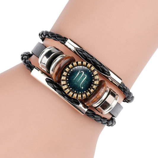 Zodiac Leather Bracelet - Kaldas Online Shopping