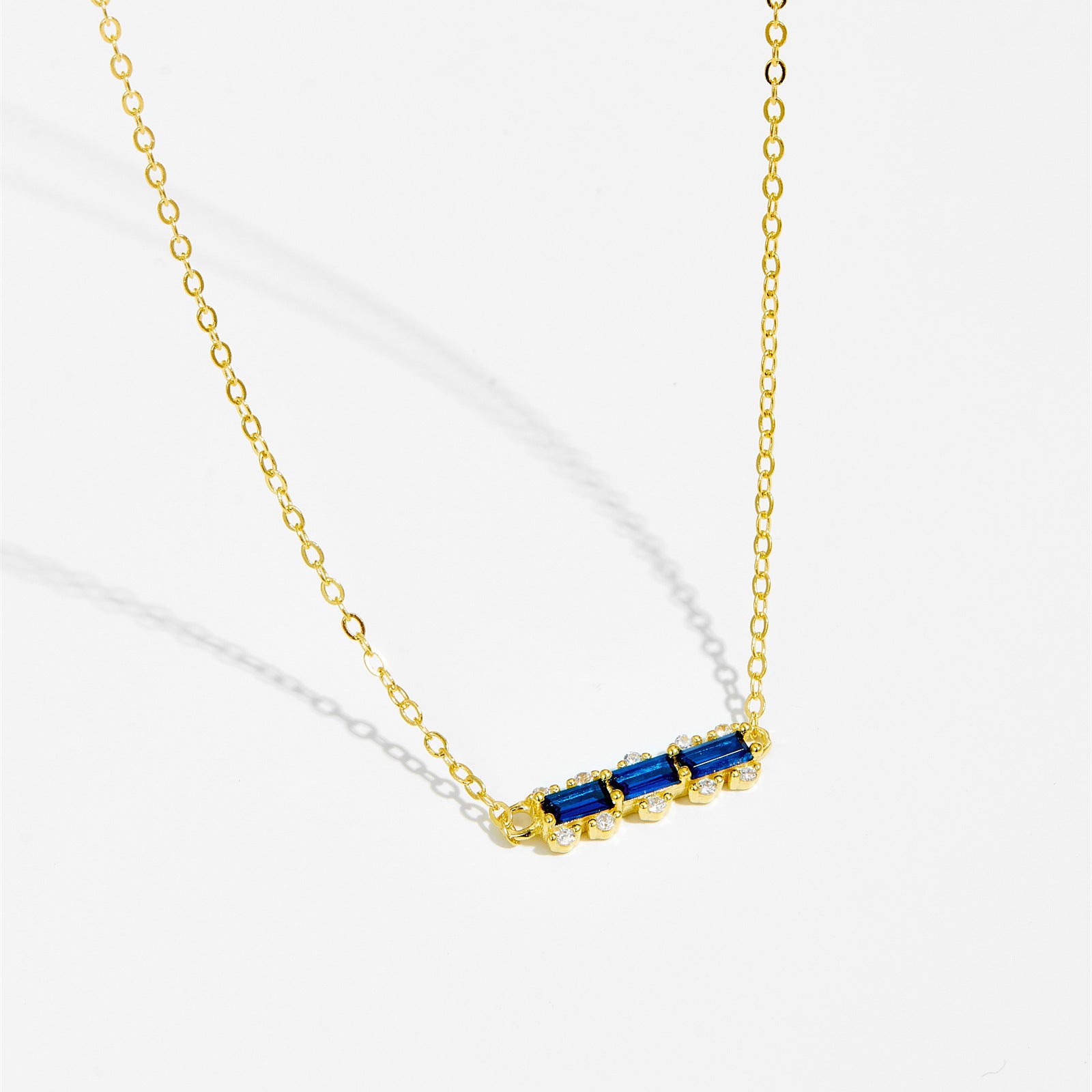 S925 Silver Colored Gem Necklace - Kaldas Online Shopping