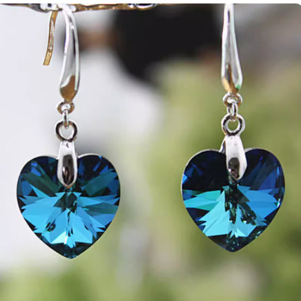 Heart shape Pure Silver Earrings - Kaldas Online Shopping