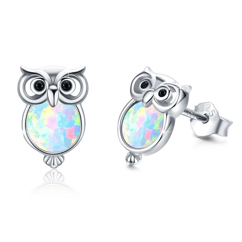 Sterling Silver Owl Earrings