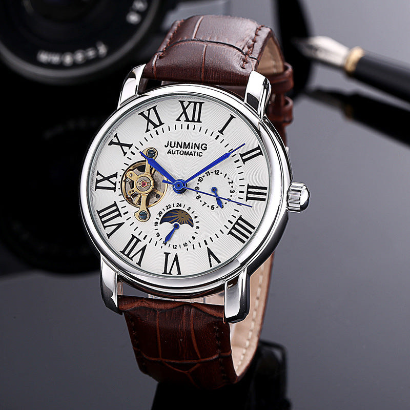 JUNMING Roman Characters Automatic Men's Watch - Kaldas Online Shopping