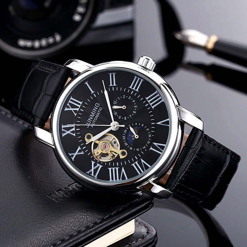 JUNMING Roman Characters Automatic Men's Watch - Kaldas Online Shopping