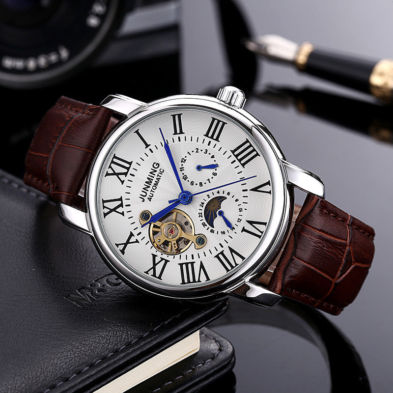 JUNMING Roman Characters Automatic Men's Watch - Kaldas Online Shopping