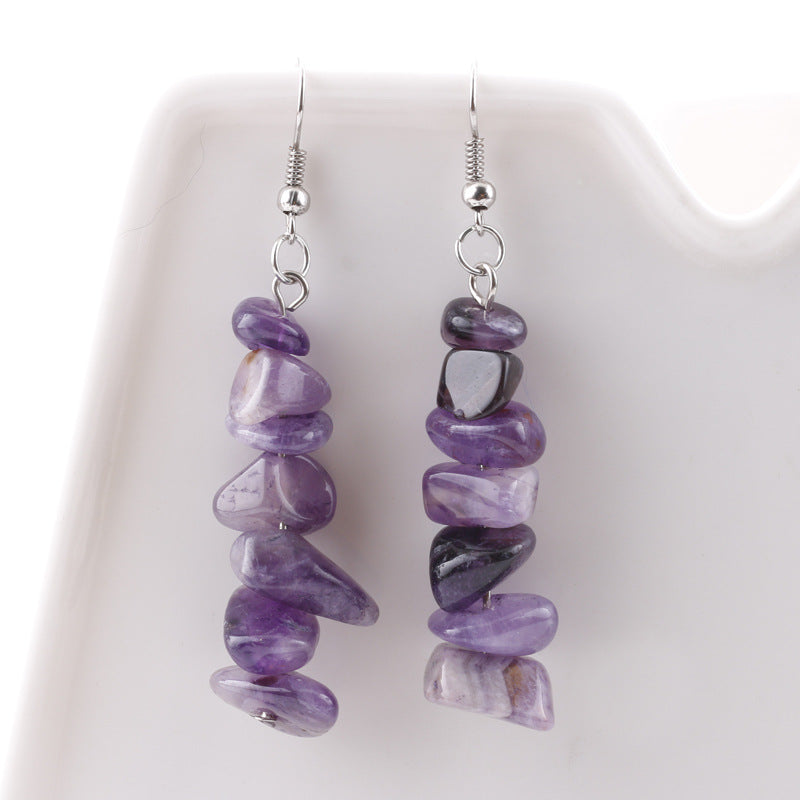 Crystal Stone Simple DIY Earrings Multicolor Stone Earrings - Kaldas Online Shopping