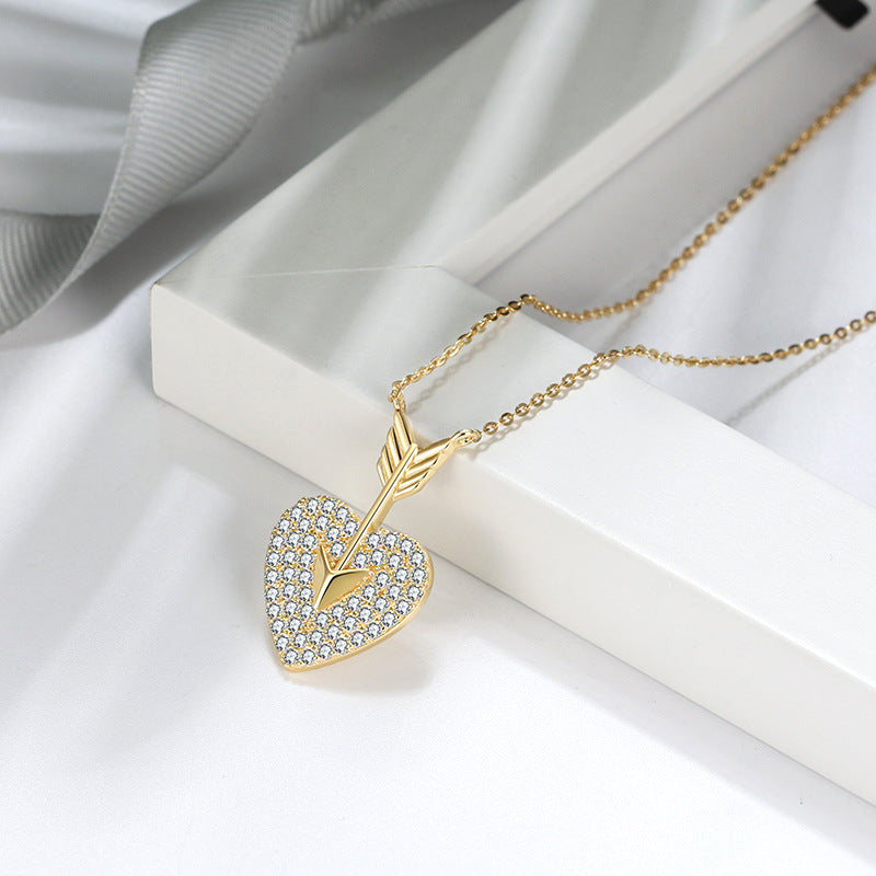 Silver Diamond Heart Shaped Necklace - Kaldas Online Shopping