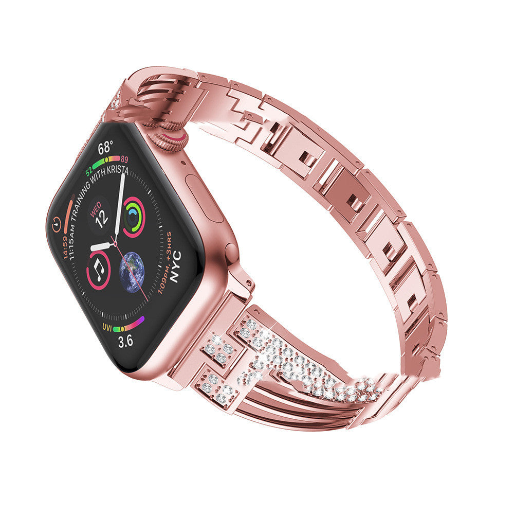 Stainless Steel Rhinestone Watch Band - Kaldas Online Shopping