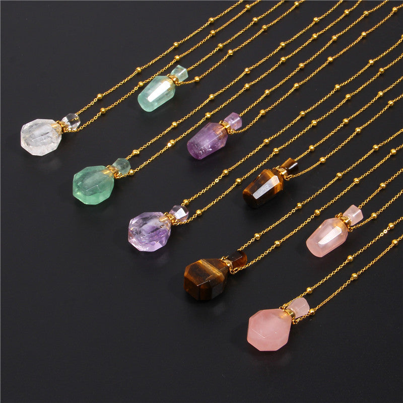 Perfume bottle Crystal Necklace - Kaldas Online Shopping
