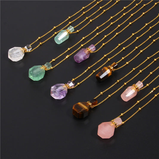 Perfume bottle Crystal Necklace - Kaldas Online Shopping