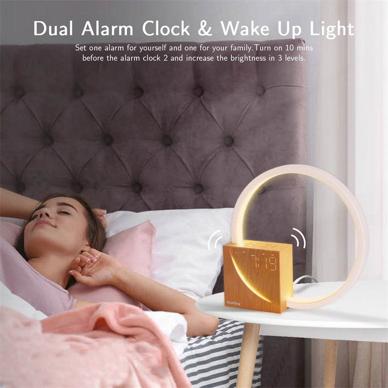 Touch Bedside Lamp with Alarm Clock, Natural Sounds, and Touch Control - Kaldas Online Shopping