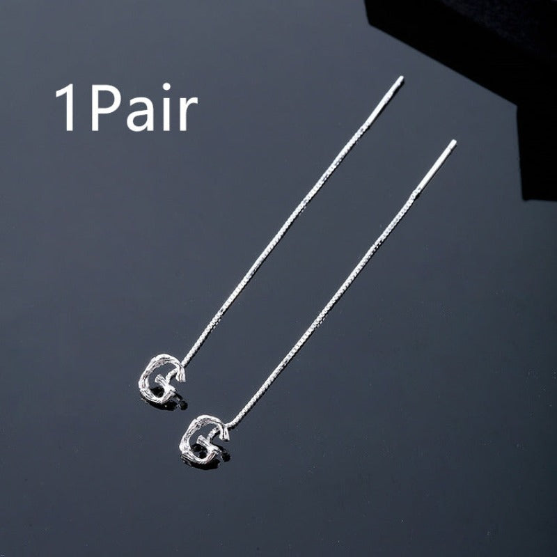 925 Sterling Silver Letters Drop Earrings