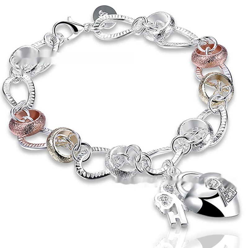 Silver Love Key Bracelet
