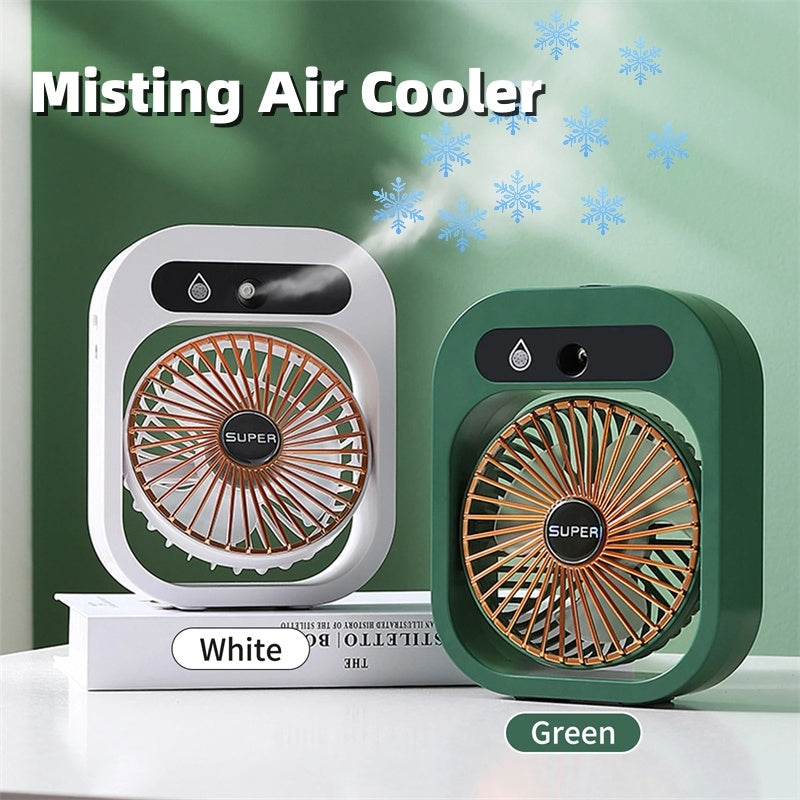 USB Rechargeable Desk Misting Fan with Humidifier and 3 Wind Speeds - Kaldas Online Shopping
