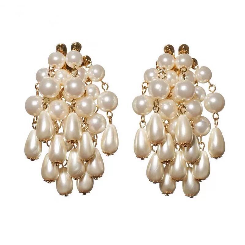 Vintage Pearl Tassel Earrings