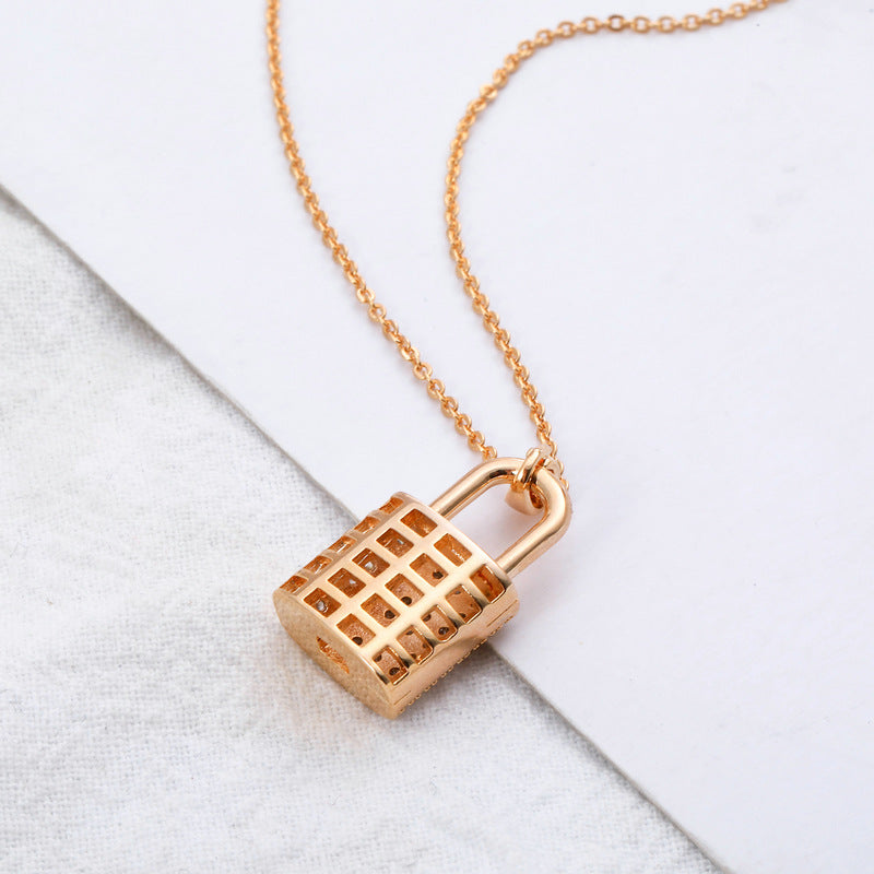 Zircon Lock Necklace - Kaldas Online Shopping