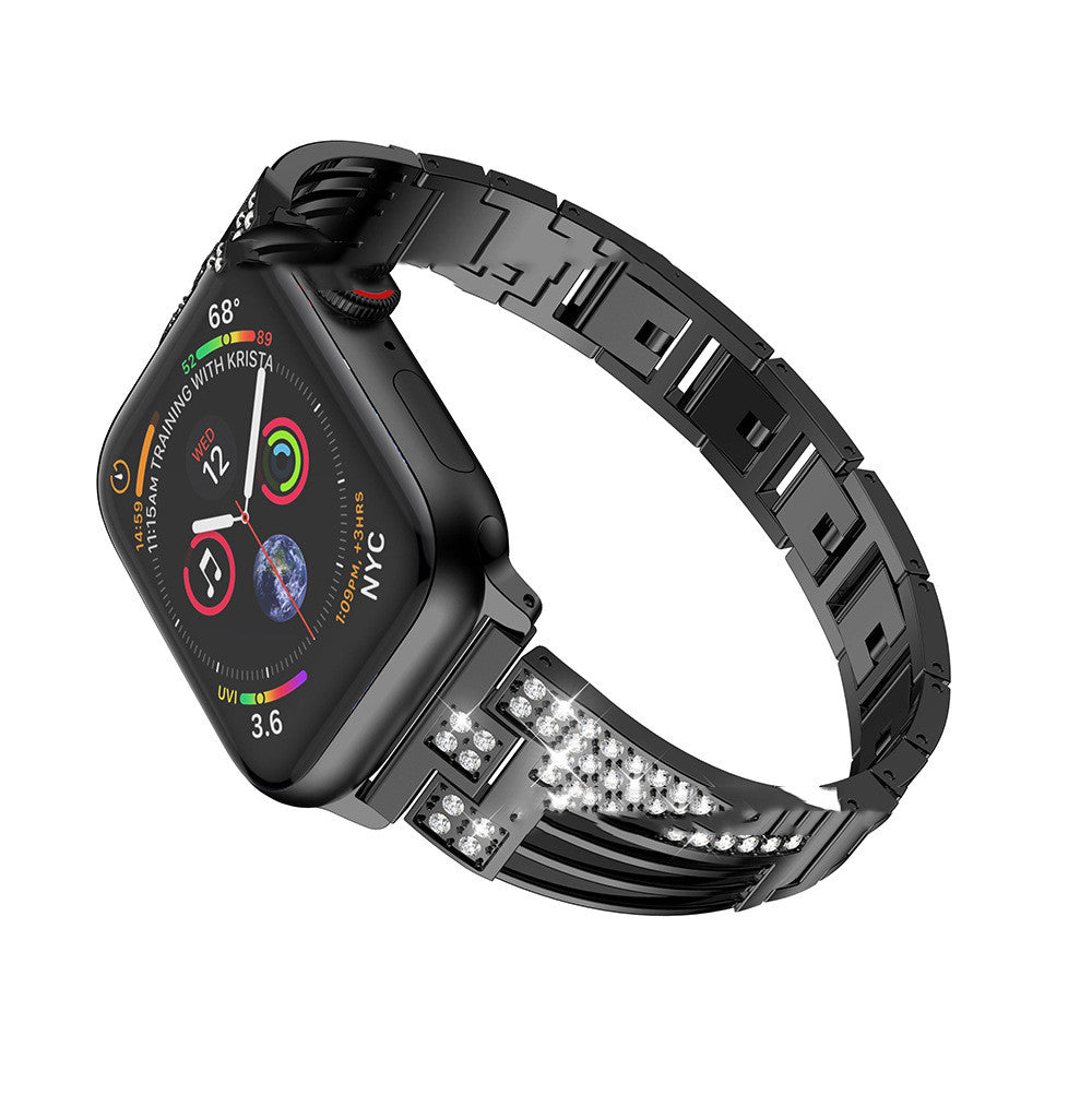 Stainless Steel Rhinestone Watch Band - Kaldas Online Shopping