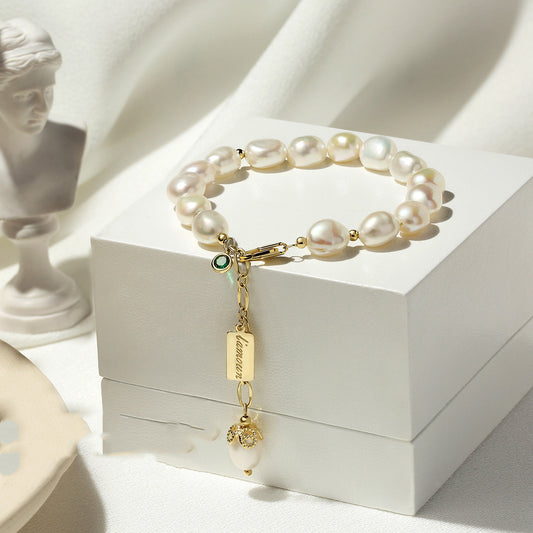 Natural Zircon Pearl Bracelet - Kaldas Online Shopping