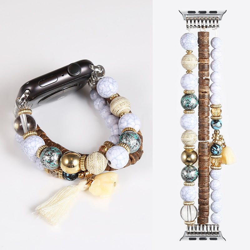 Handmade Beaded Bracelet Watch Band - Kaldas Online Shopping